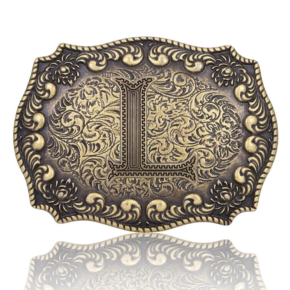 5871 Belt Buckles Western Cowboy Initial Letters ABCDJMR Texas Rodeo Belt